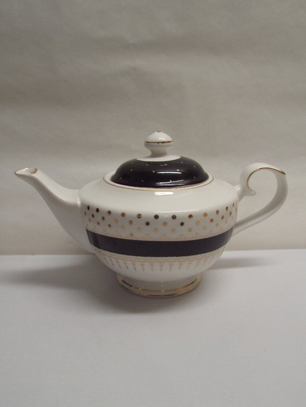 Grace's Teaware Porcelain Teapot "Pin Dots Black" - Discontinued, NO Blemishes